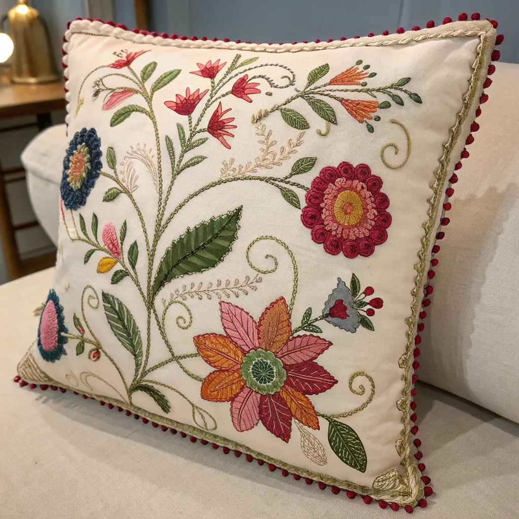 Embroidered Cushion Cover
