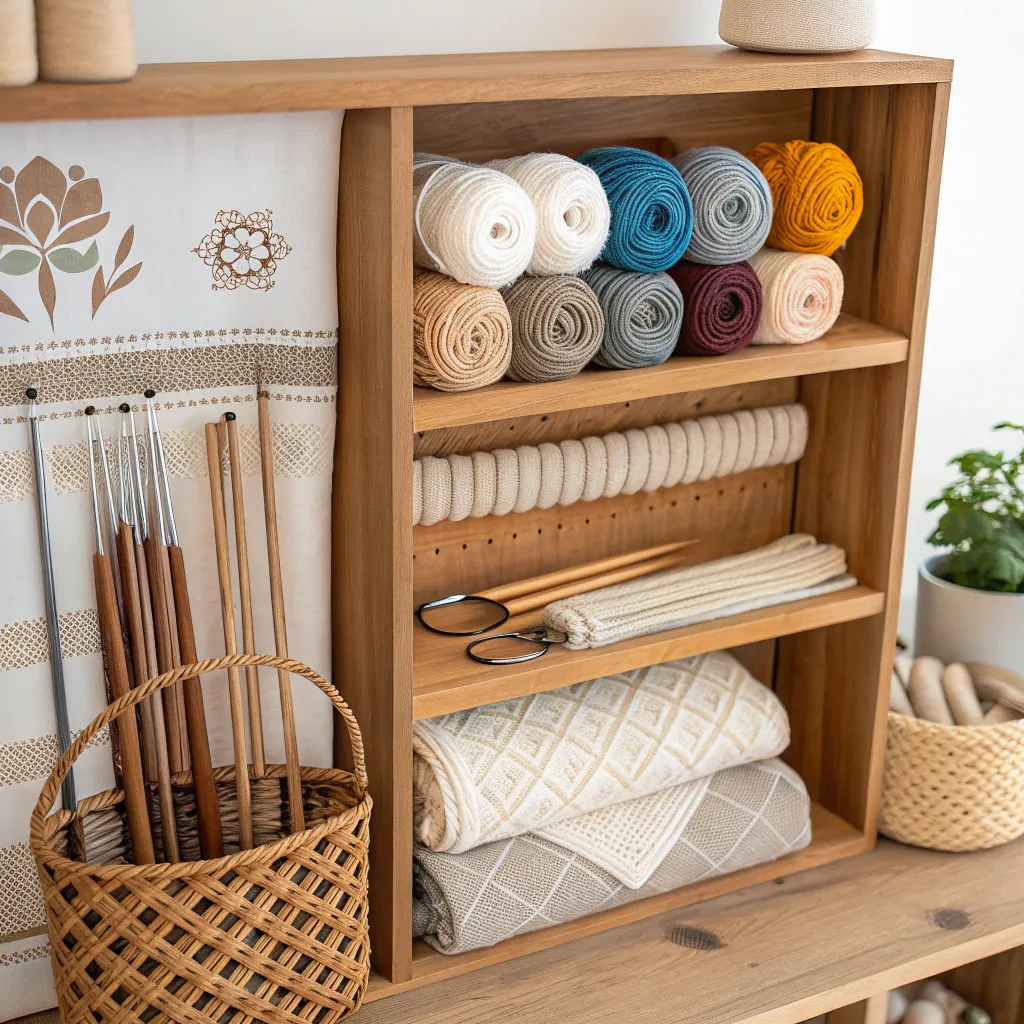 Handicraft supplies from MELORENTH displayed neatly